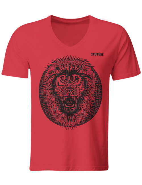 beau-T-shirt-Biologique-Lion-Roar-rouge-Marque-Myfuture-Moyen Gamme-Made-In-France-02